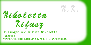 nikoletta kifusz business card